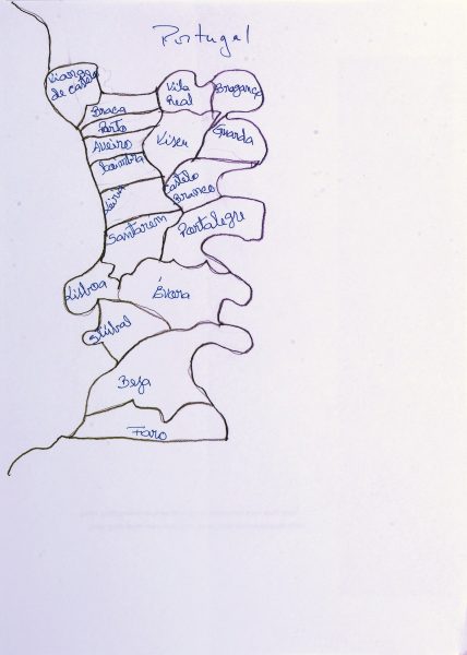 Mapa de Portugal; desenho de memória