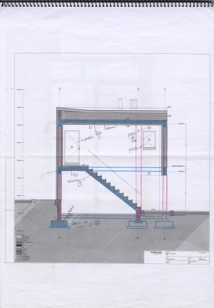 Structural analysis of the architecture project highlighting the support elements